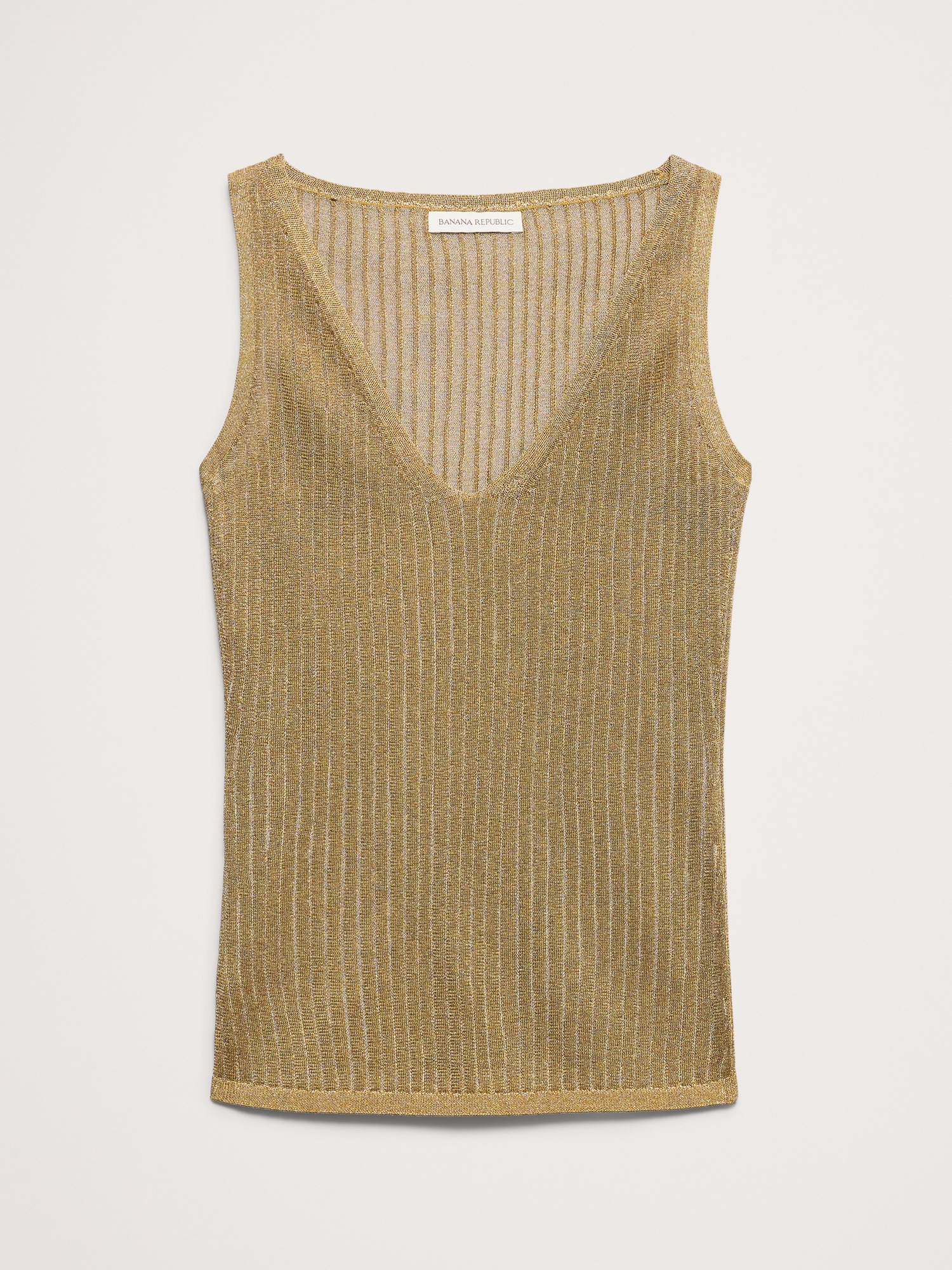 Женский свитер Banana Republic Metallic Sweater Tank, цвет: Золотой — фото 5