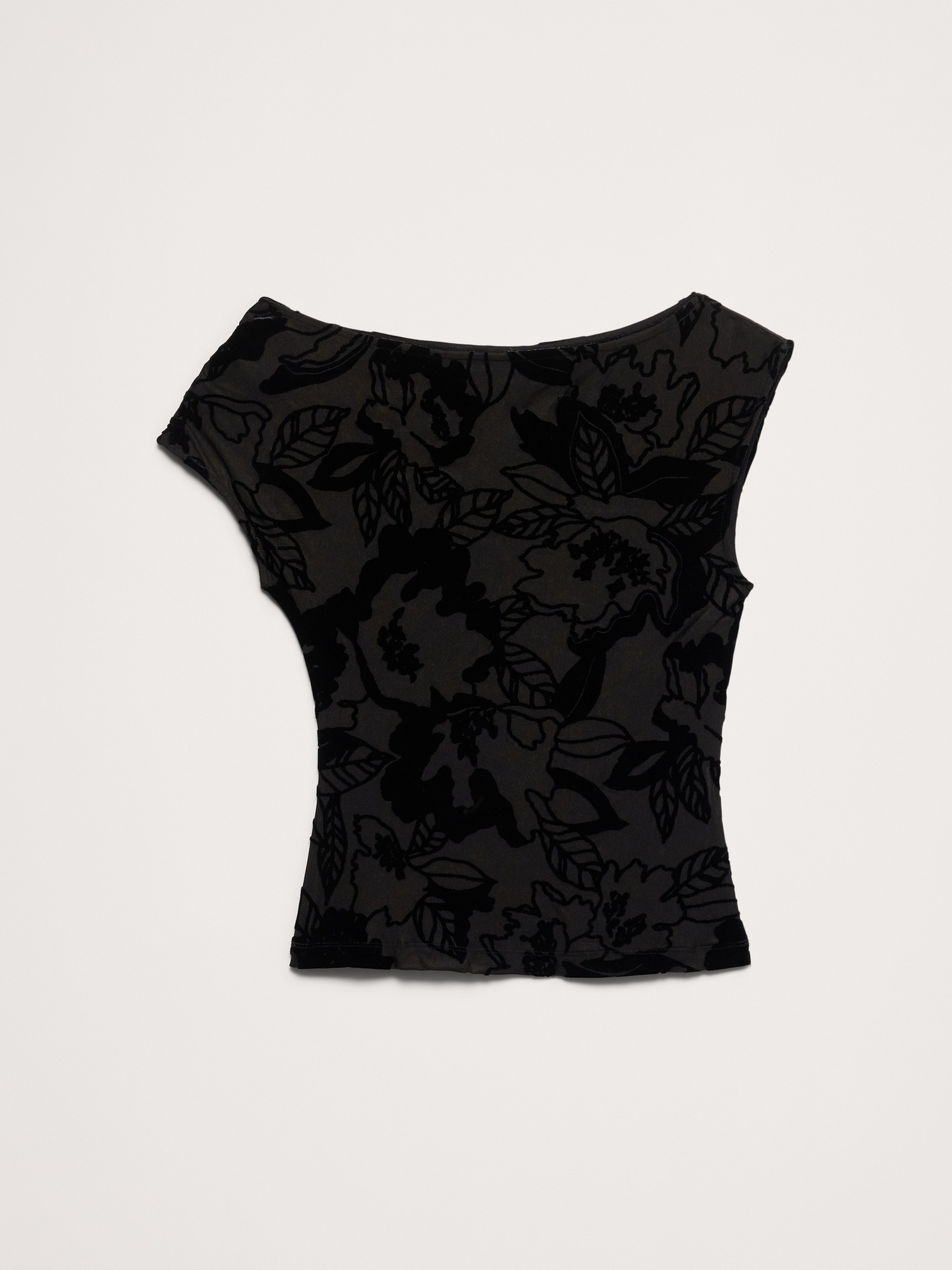 Женский топ Banana Republic Burnout Velvet Off-Shoulder Top, цвет: Чёрный — фото 5