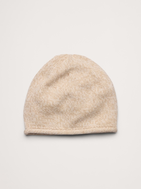 Marled Merino-Cotton Rolled Beanie