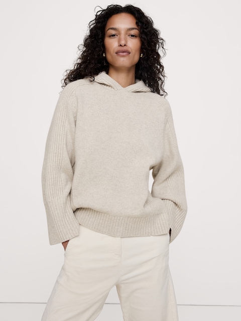 Wool-Cashmere Sweater Hoodie