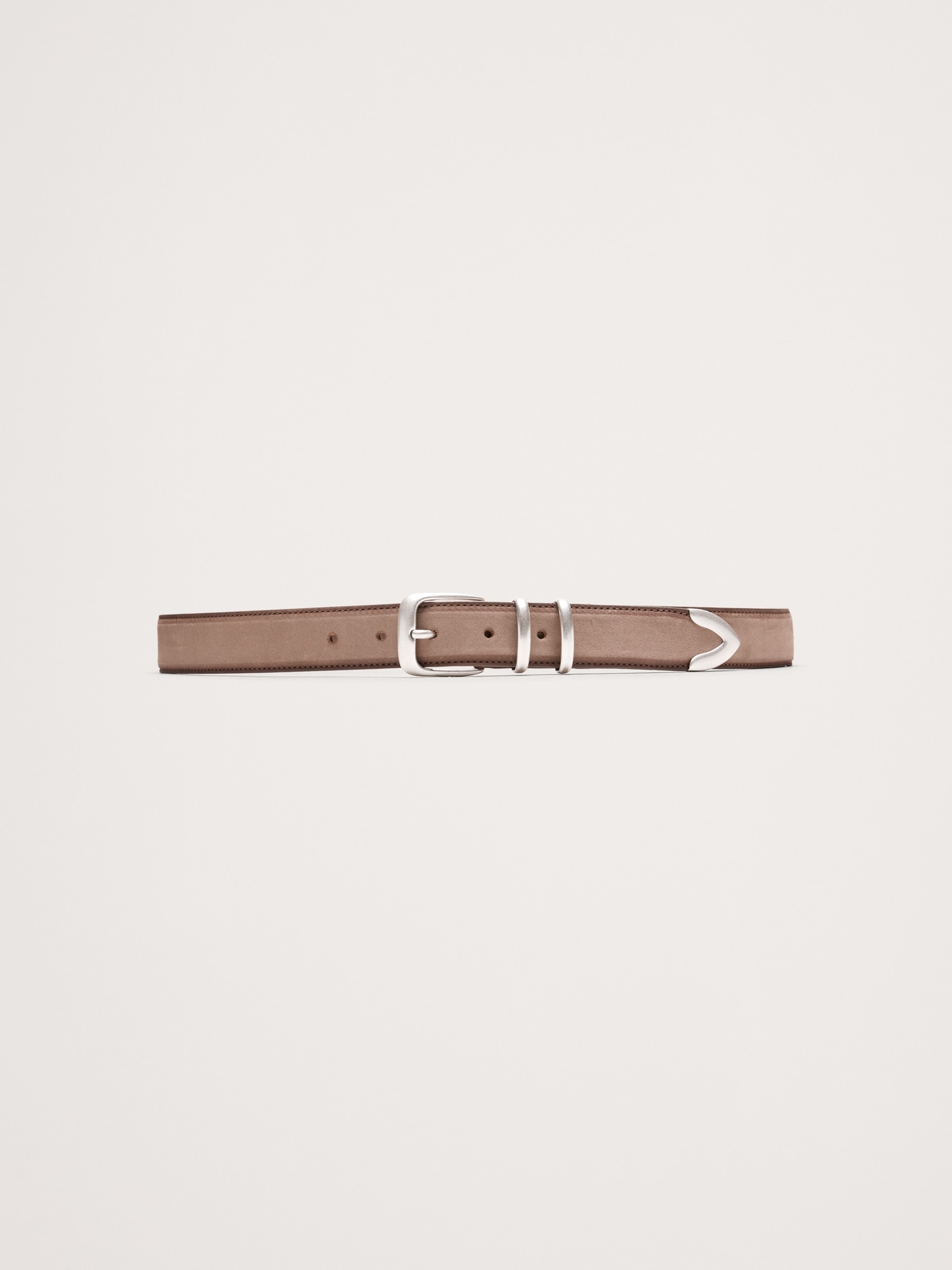 Мужской ремень Banana Republic Western Nubuck Leather Belt, цвет: Коричневый