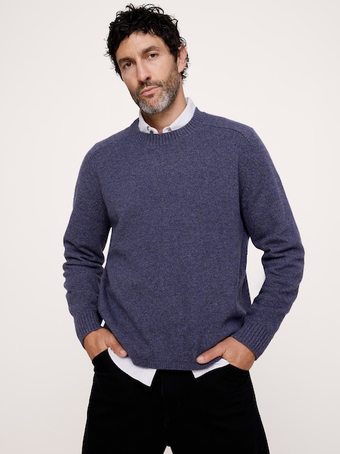 Italian Merino-Blend Crew-Neck Sweater