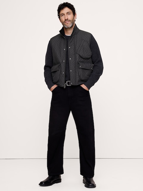 Herringbone Quilted Moto Vest