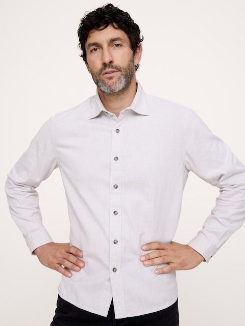 Standard-Fit Lightweight Brushed Flannel Shirt