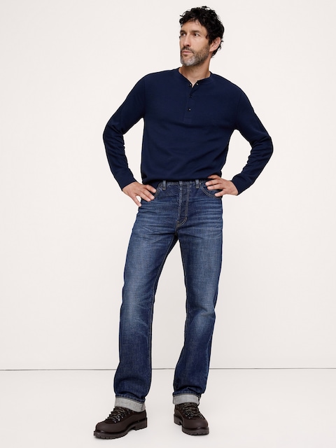 Slub Double-Knit Henley T-Shirt