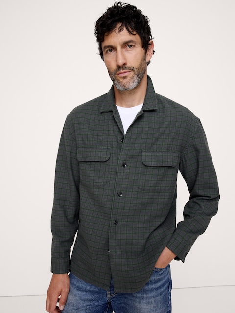 Relaxed-Fit Textured Flannel Shirt
