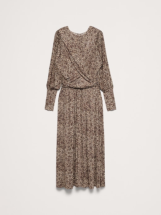gap jersey maxi dress Draped Gigot Sleeve Fully lined
