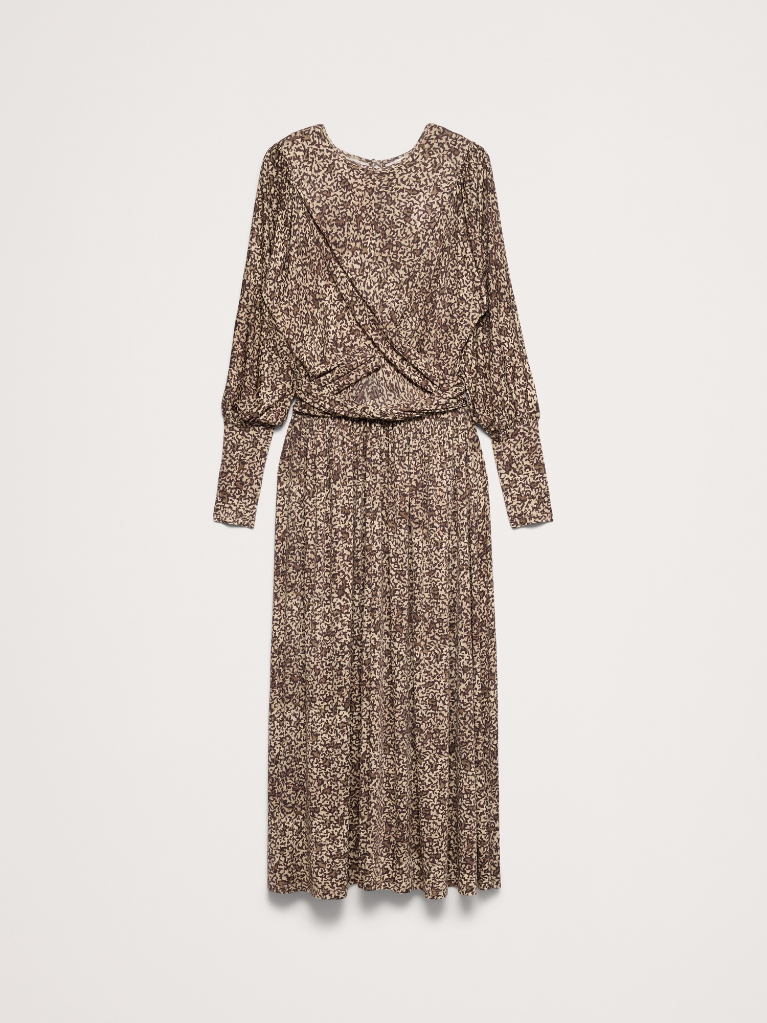 Женское платье Banana Republic Jersey Draped Gigot Sleeve Maxi, цвет: Леопардовый — фото 4