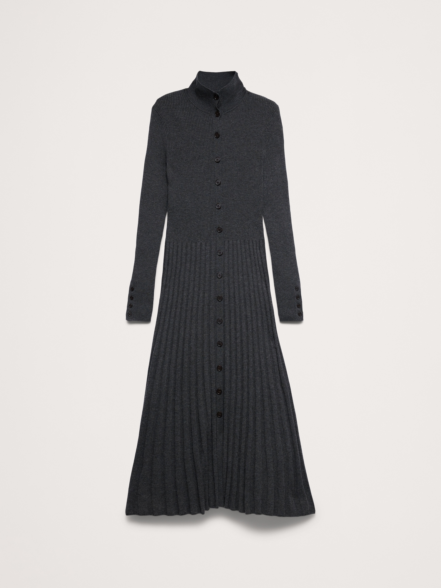 Ribbed Buttoned Sweater Dress