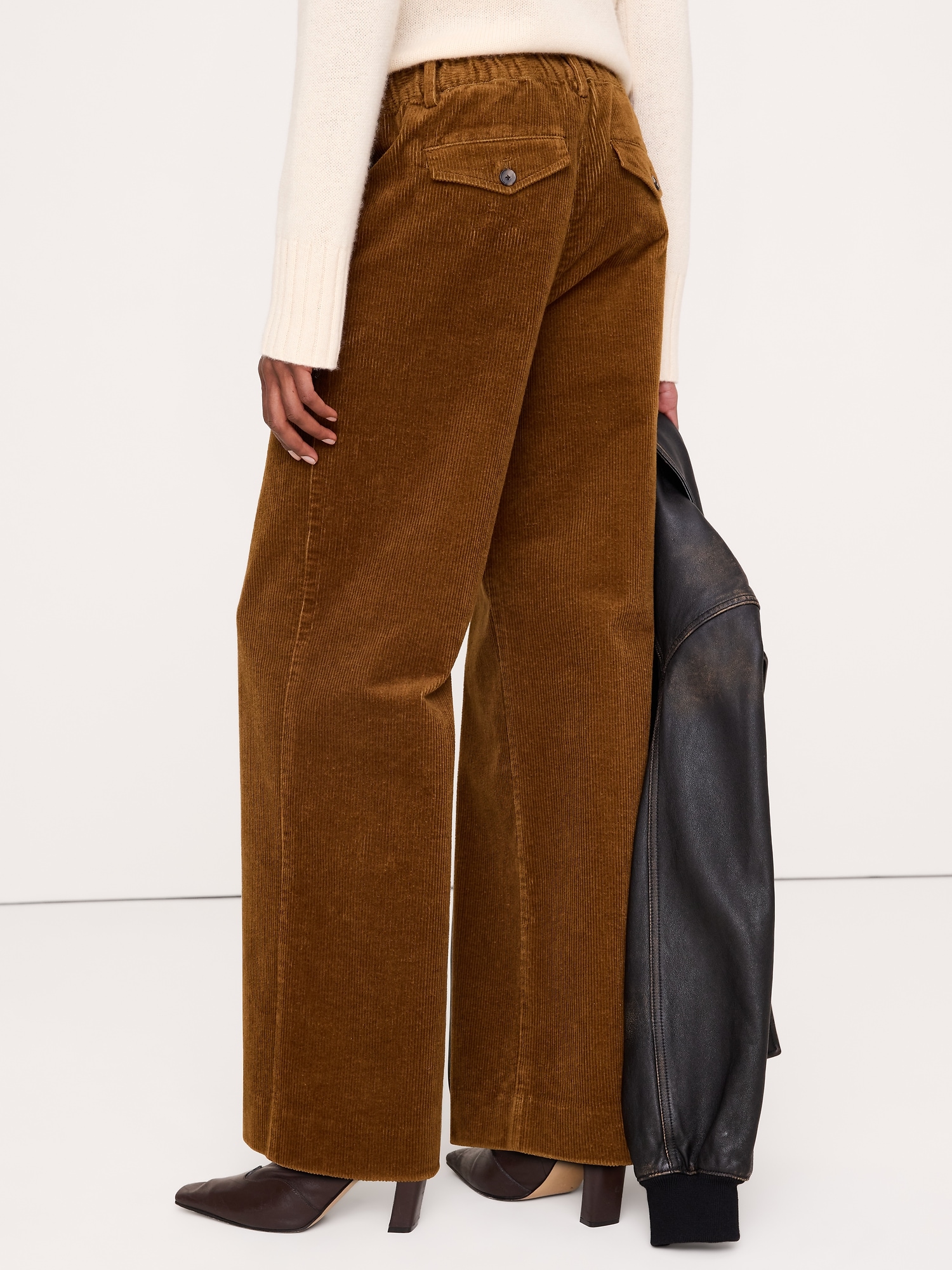 Женские брюки Banana Republic The Everyday Wide-Leg Pant in Corduroy, цвет: Верблюжий коричневый — фото 2