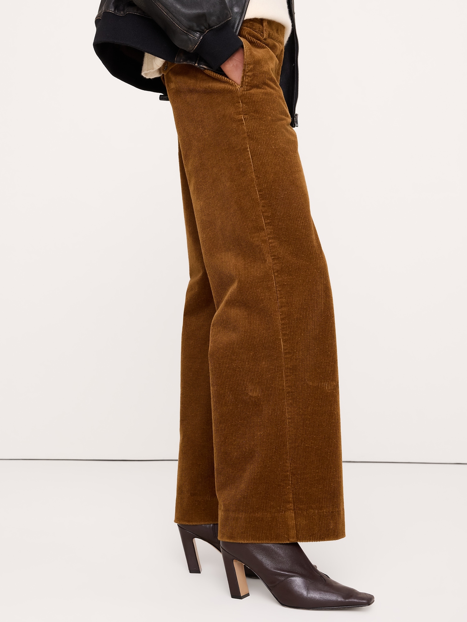 Женские брюки Banana Republic The Everyday Wide-Leg Pant in Corduroy, цвет: Верблюжий коричневый — фото 3