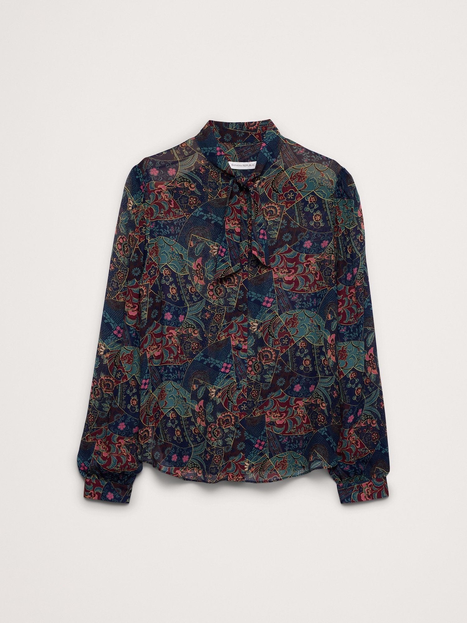 Georgette Tie-Neck Blouse