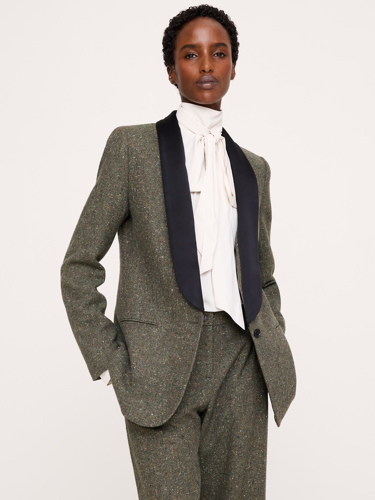 Italian Wool-Blend Donegal Tuxedo Jacket
