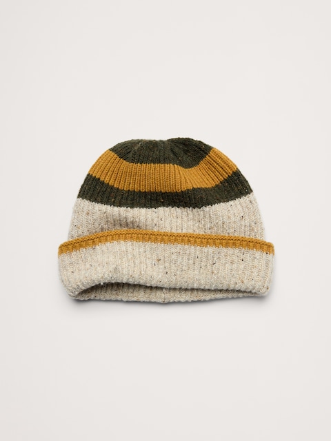 Italian Striped Wool-Blend Beanie