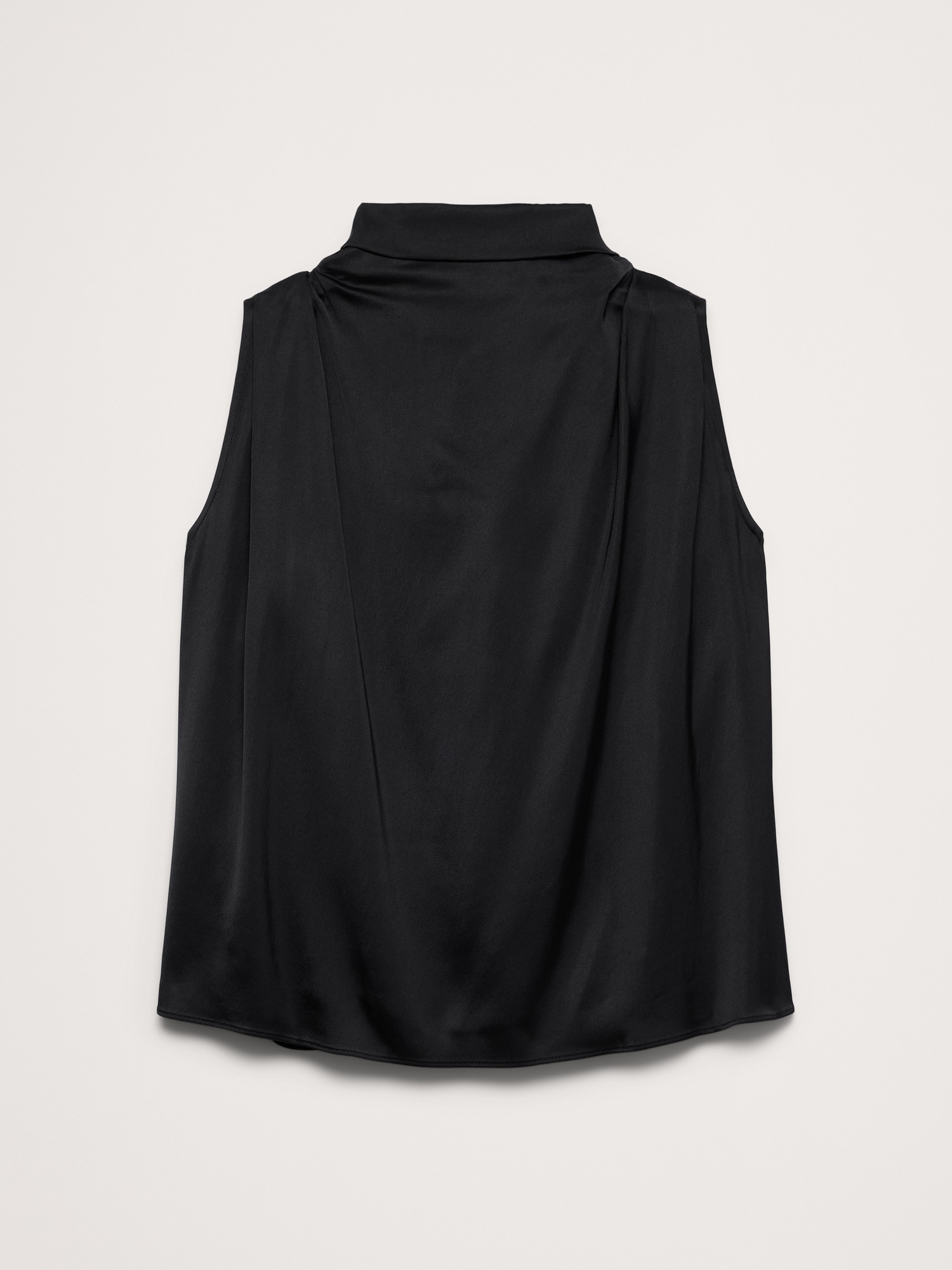 Женский топ Banana Republic Satin-Stretch Tie-Neck Top, цвет: Чёрный — фото 5
