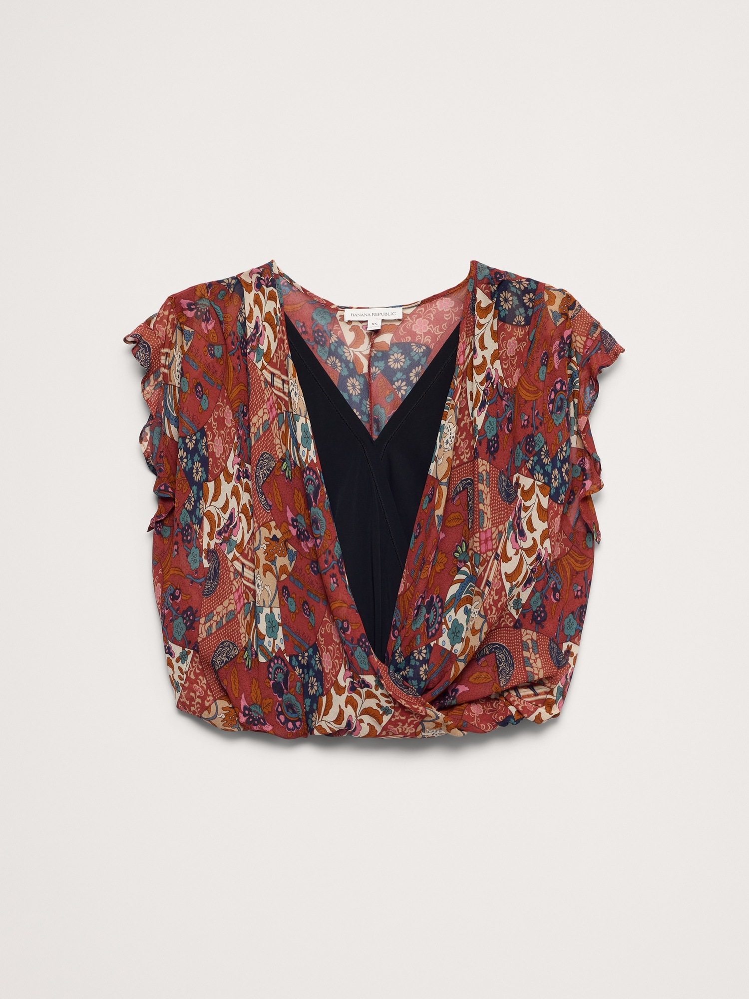 Женский топ Banana Republic Layered Georgette Cropped Top, цвет: Красный — фото 4