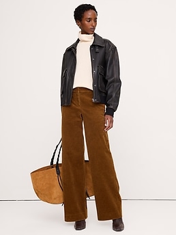 The Everyday Wide-Leg Pant in Corduroy | Banana Republic
