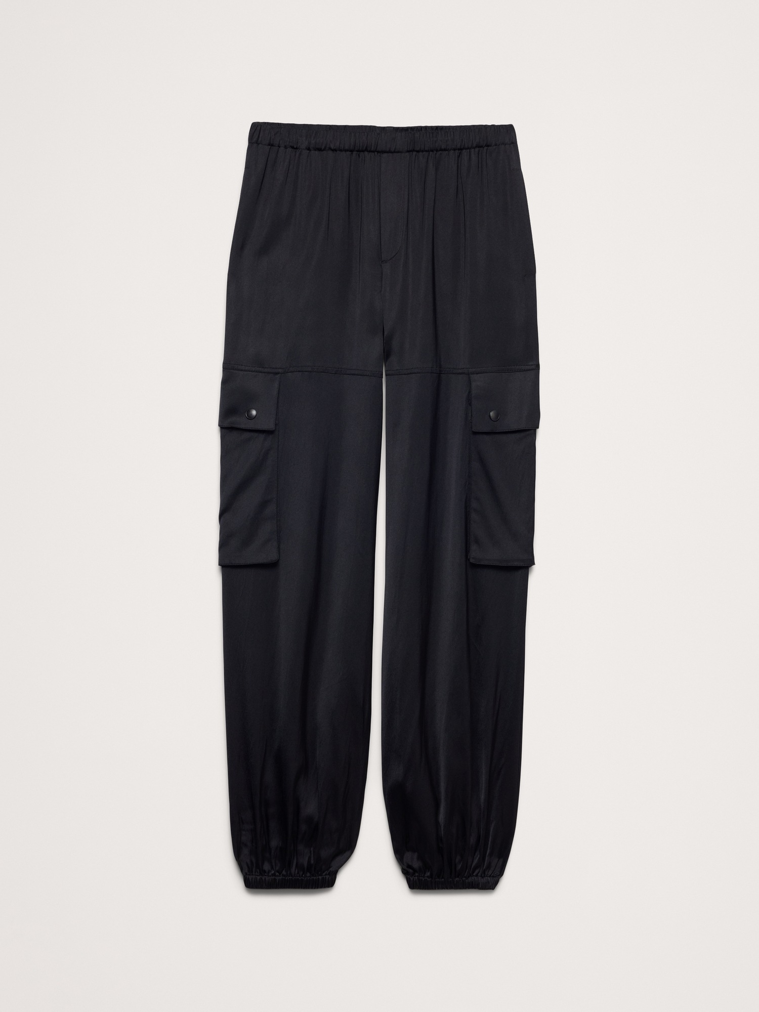 Женские брюки Banana Republic Stretch-Satin Balloon Cargo Pant, цвет: Чёрный — фото 4