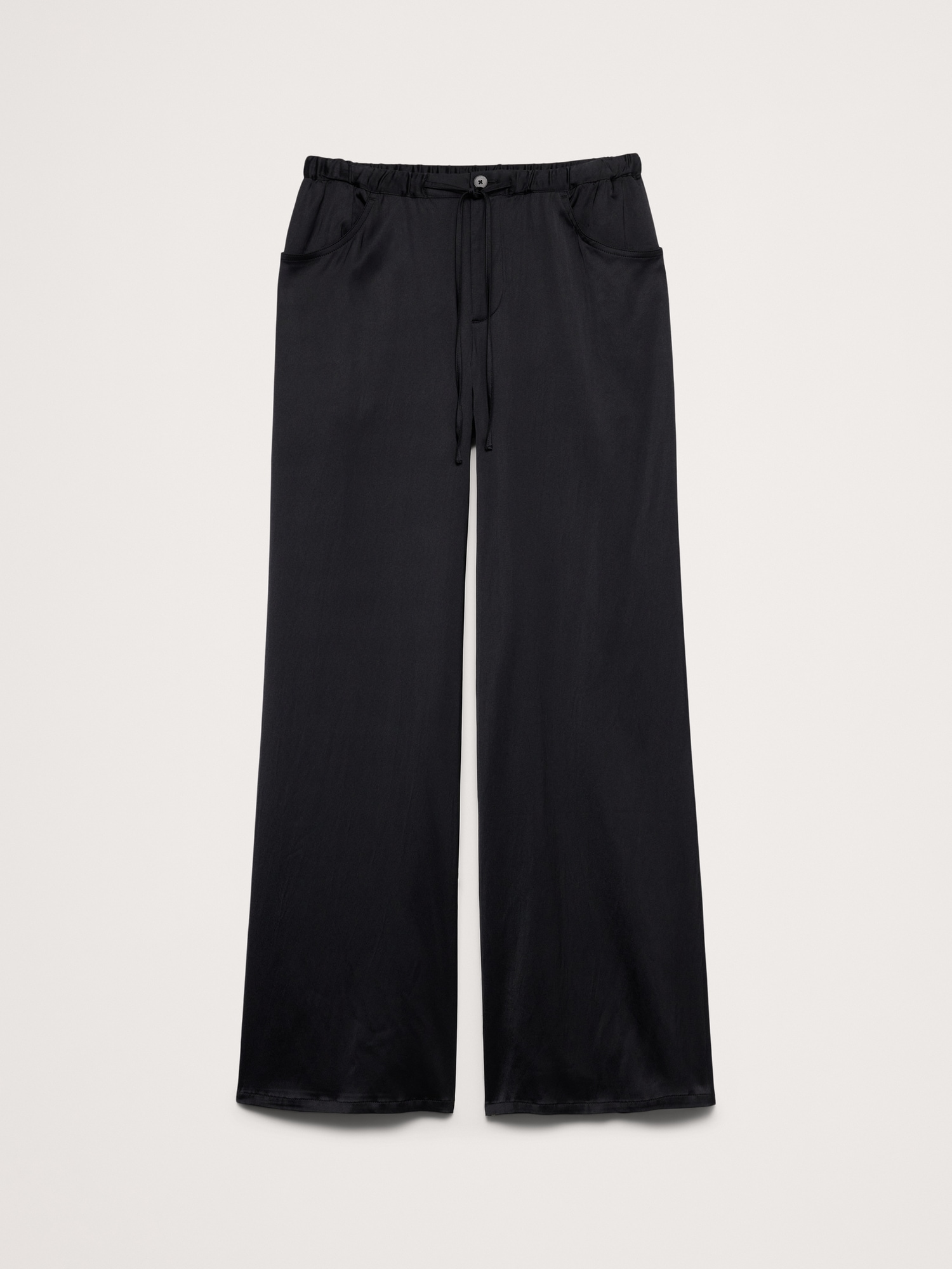 The Studio Wide-Leg Drawstring Pant Stretch-Satin