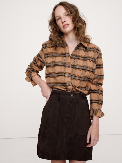Oversized Cotton Twill Utility Pocket Shirt