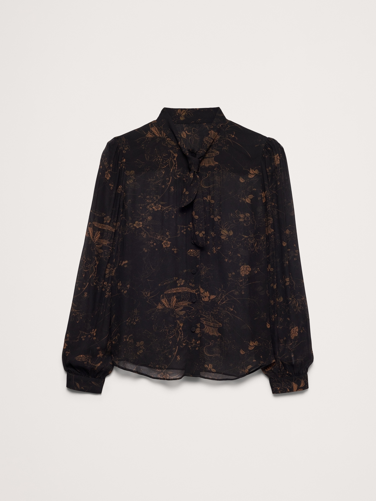 Georgette Tie-Neck Blouse