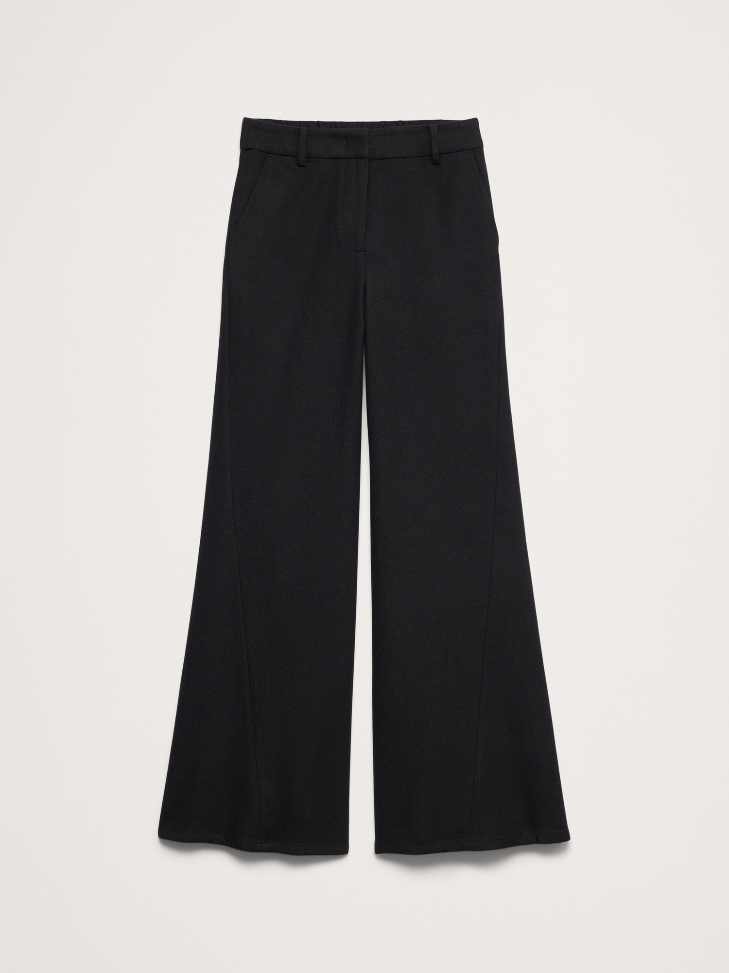 Женские брюки Banana Republic High-Rise Flare Italian Flannel Pant, цвет: Чёрный — фото 4