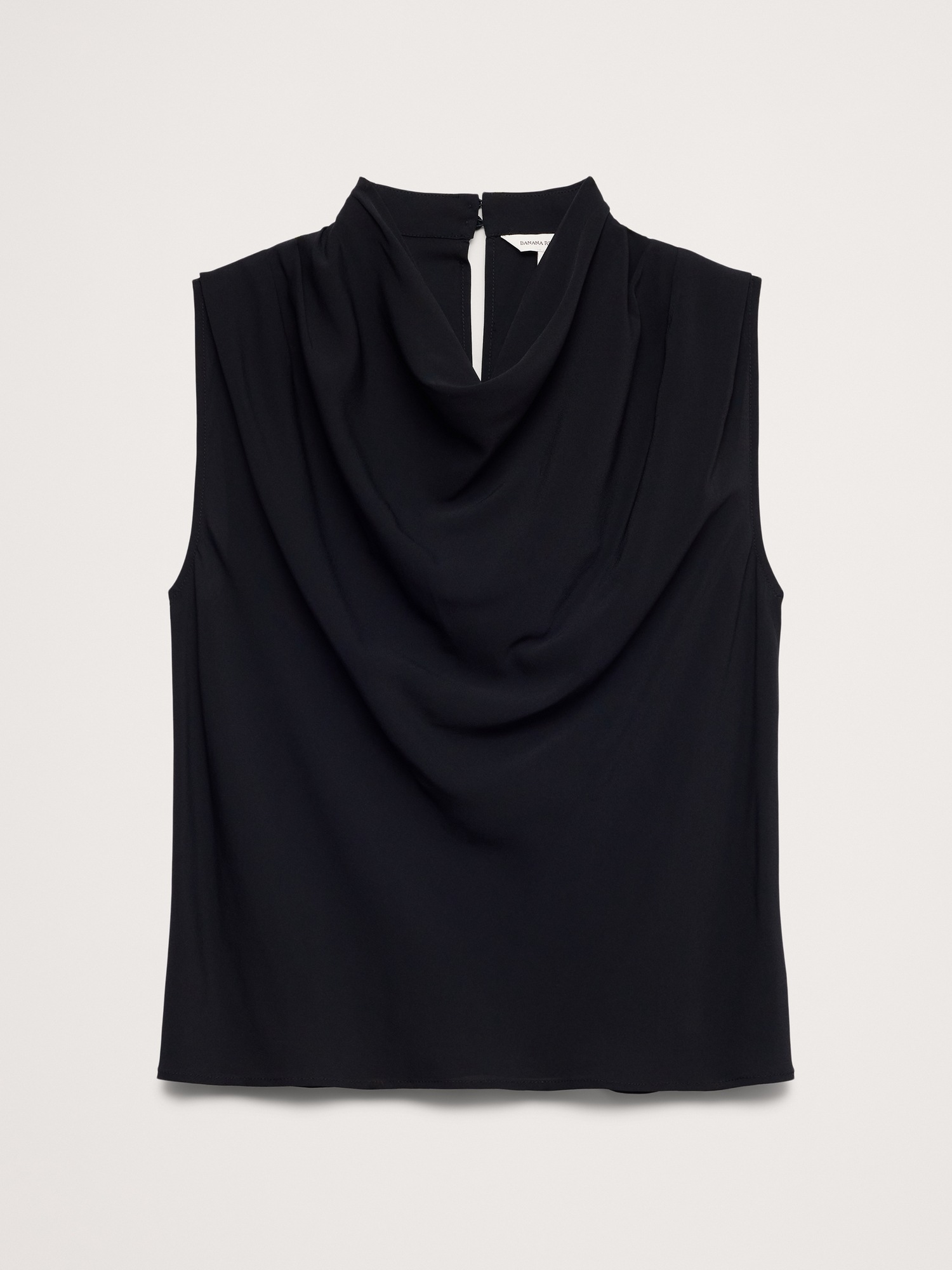 Женский топ Banana Republic Drapey Cowl-Neck Tank, цвет: Чёрный — фото 4