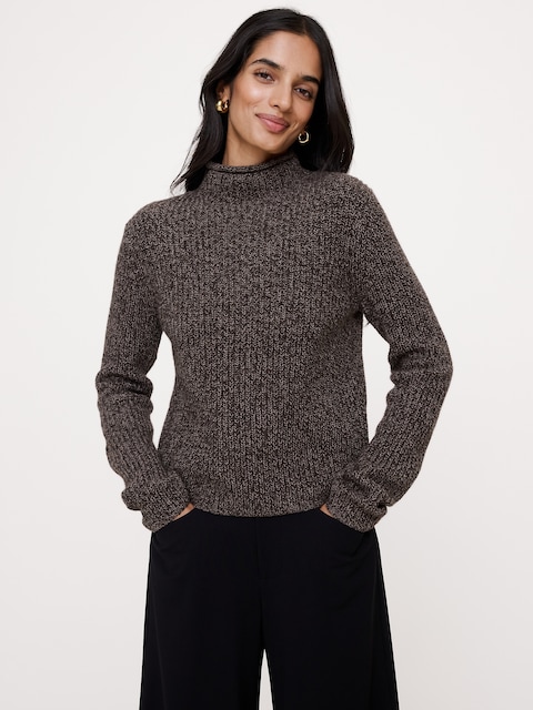The Fireside Funnel-Neck Sweater in Merino-Cotton