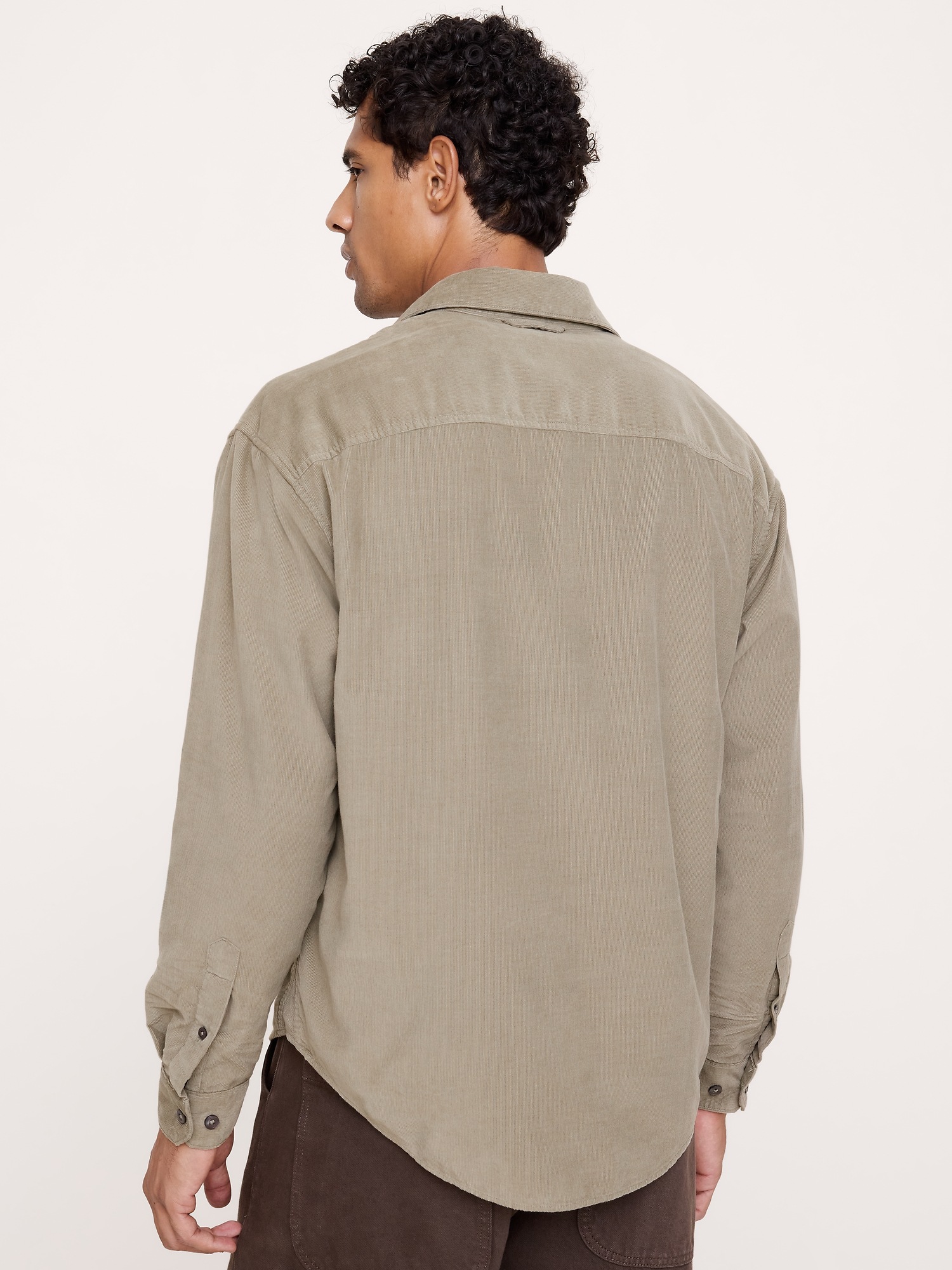 Мужская рубашка Banana Republic The City Shirt in Corduroy, цвет: Хаки бежевый — фото 2