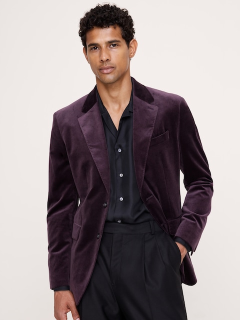Tailored Slim Velvet Blazer