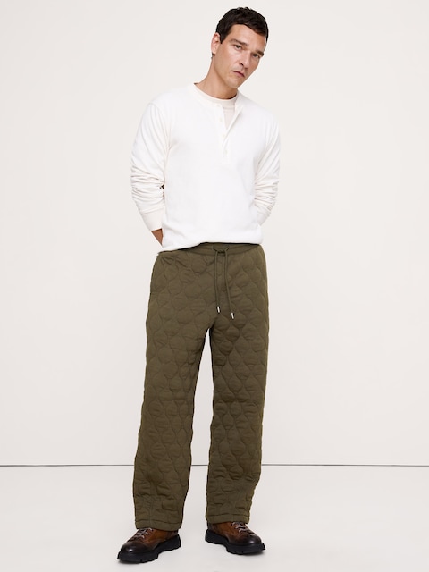 Cotton Quilted Jacquard Pull-On Pant