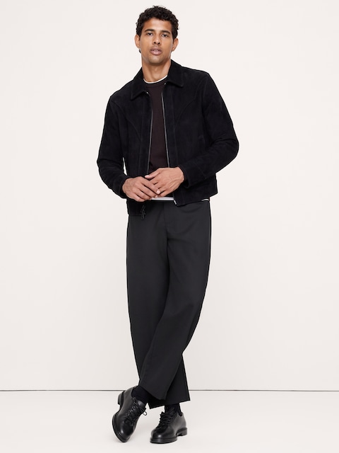 Relaxed Barrel Wool-Blend Pull-On Pant
