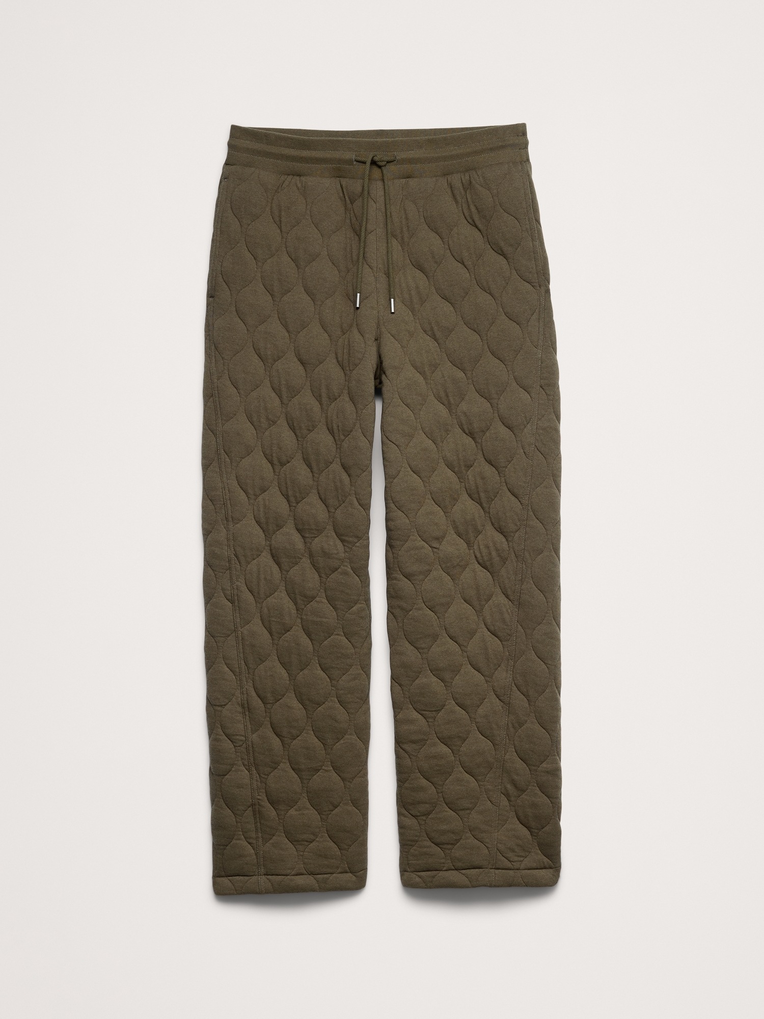 Мужские брюки Banana Republic Cotton Quilted Jacquard Pull-On Pant, цвет: Оливковый зелёный — фото 5