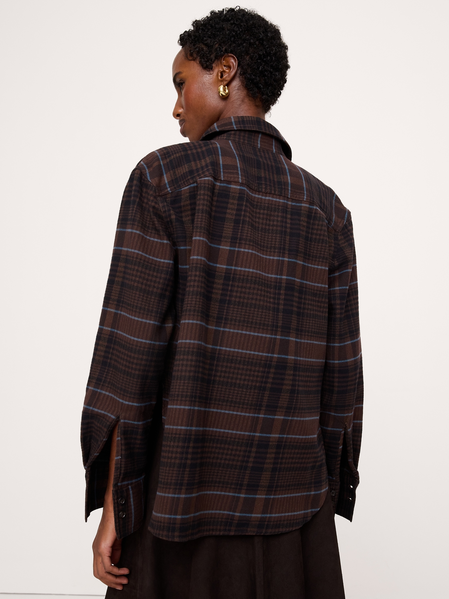 Oversized Cotton Twill Utility Pocket Shirt
