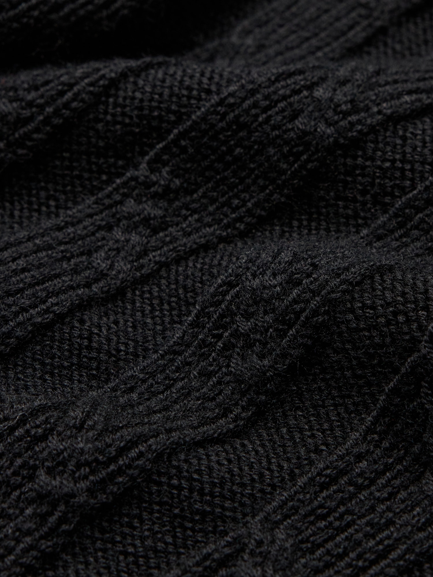 Wool-Blend Cable-Knit Johnny Collar Sweater