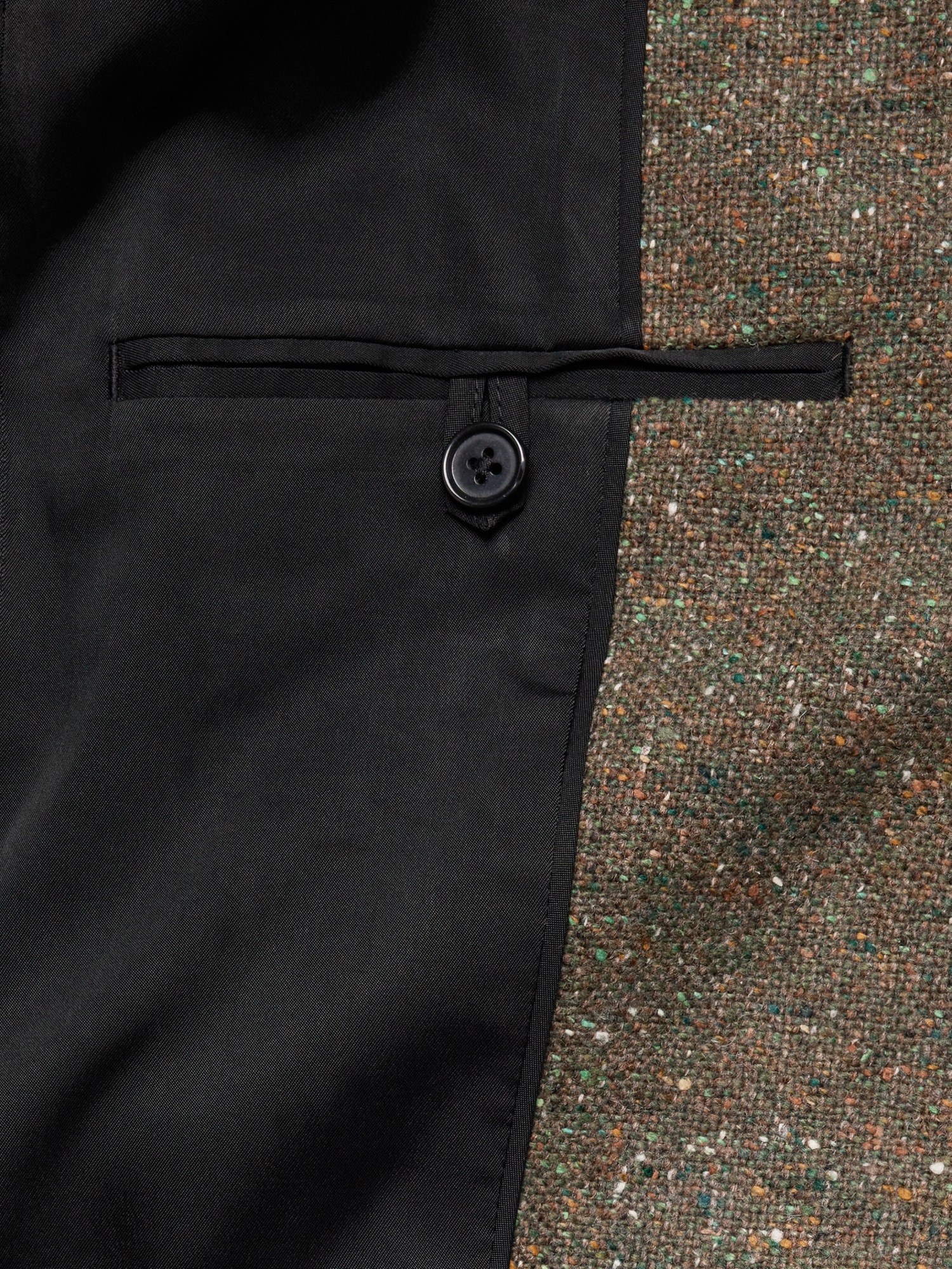 Женский пиджак Banana Republic Italian Wool-Blend Donegal Tuxedo, цвет: Меланжевый оливковый зелёный — фото 6