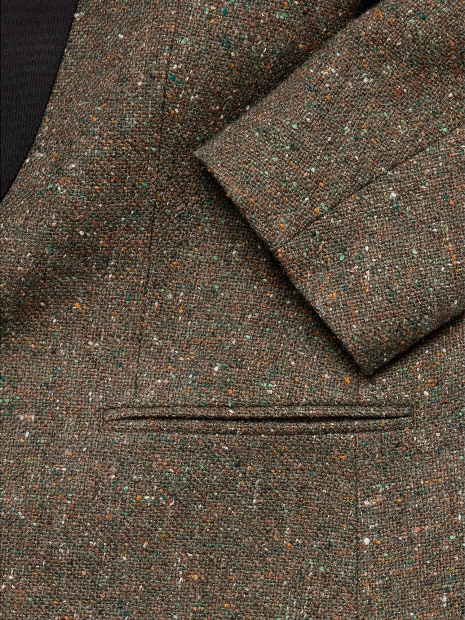 Женский пиджак Banana Republic Italian Wool-Blend Donegal Tuxedo, цвет: Меланжевый оливковый зелёный — фото 5