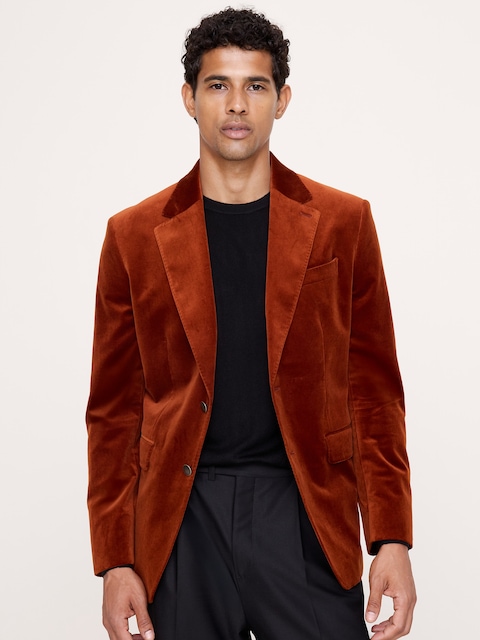 Tailored Slim Velvet Blazer