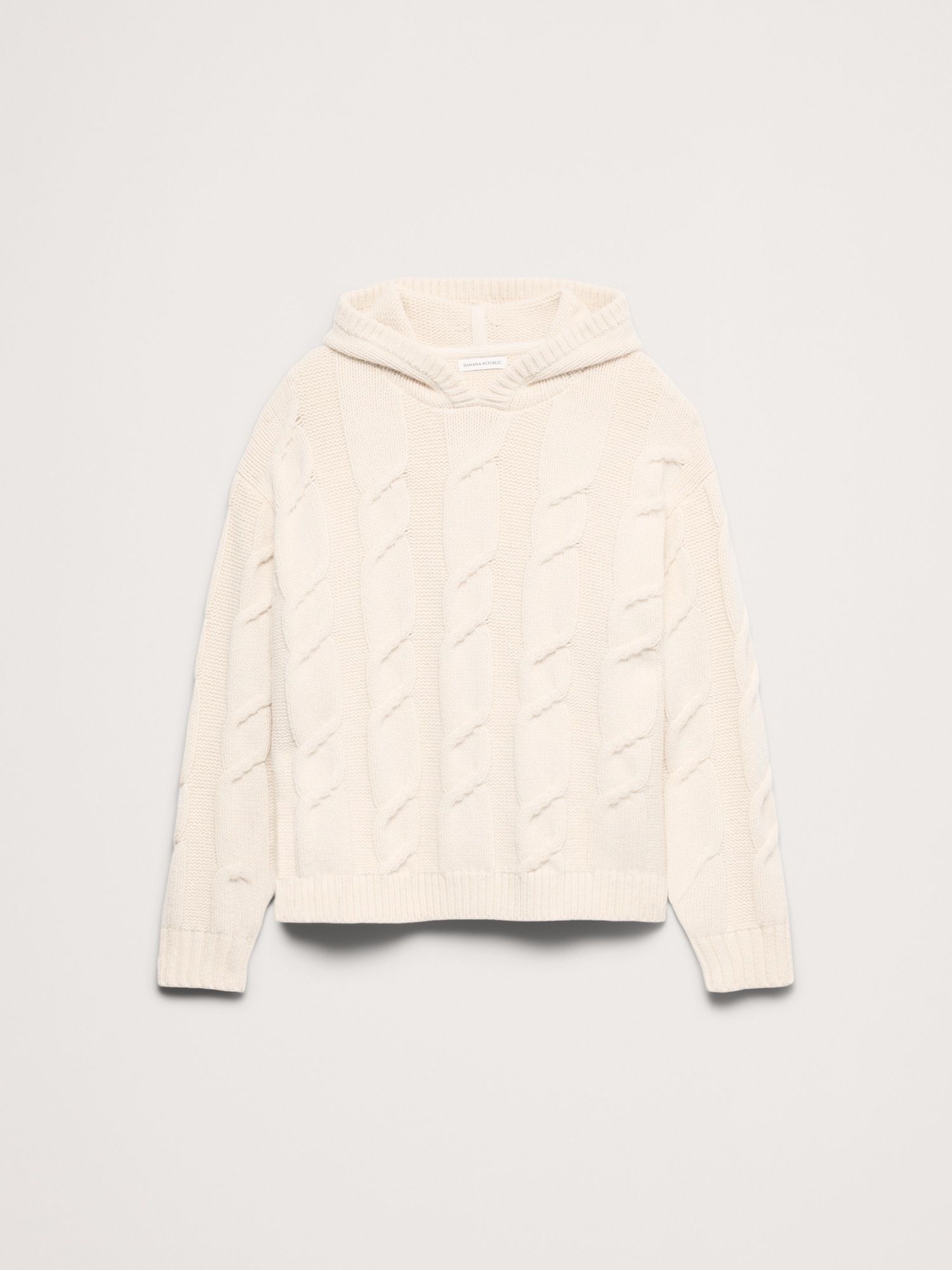 Мужское худи Banana Republic Wool-Blend Cable-Knit, цвет: Кремовый белый — фото 4