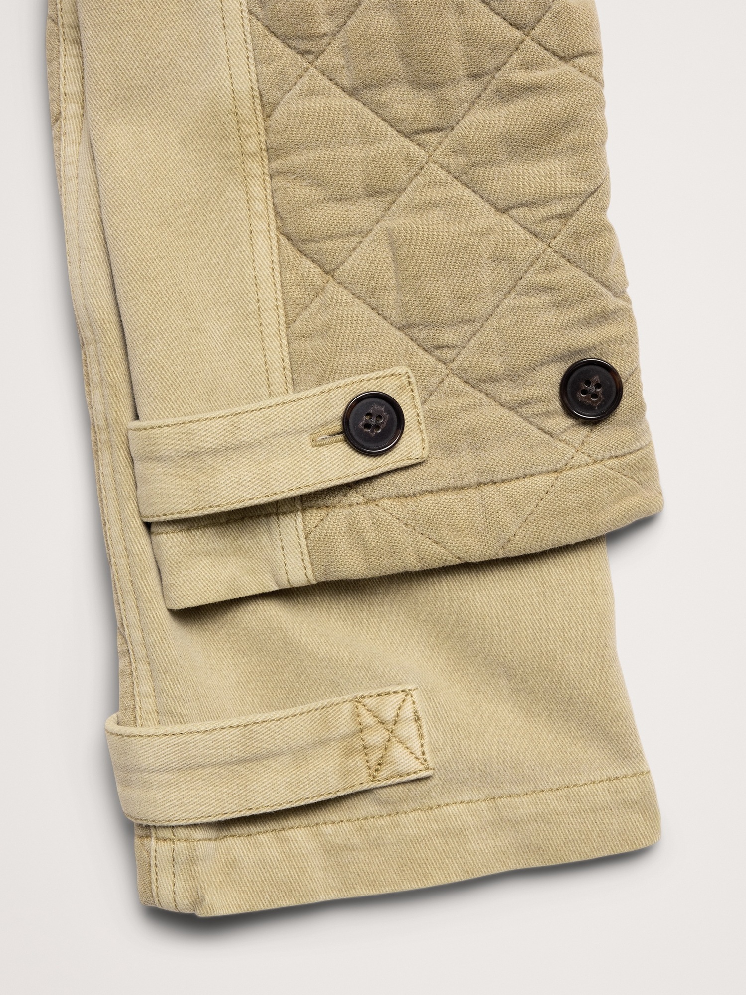 Женская куртка Banana Republic Quilted Cotton-Linen Utility, цвет: Хаки бежевый — фото 5