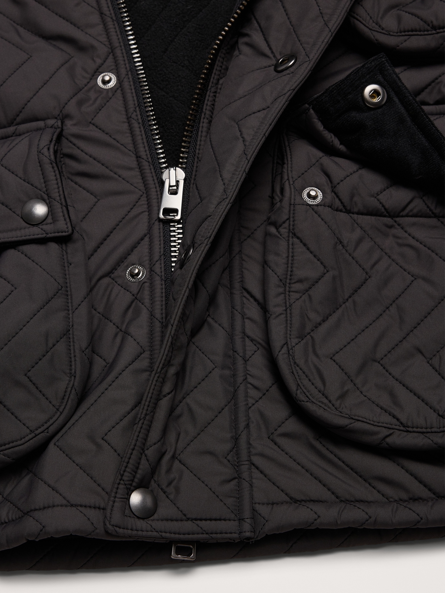 Herringbone Quilted Moto Vest