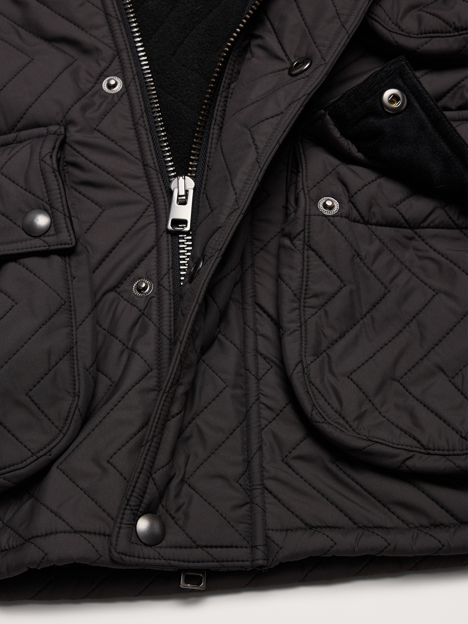 Мужской жилет Banana Republic Herringbone Quilted Moto Vest, цвет: Тёмный серый — фото 5