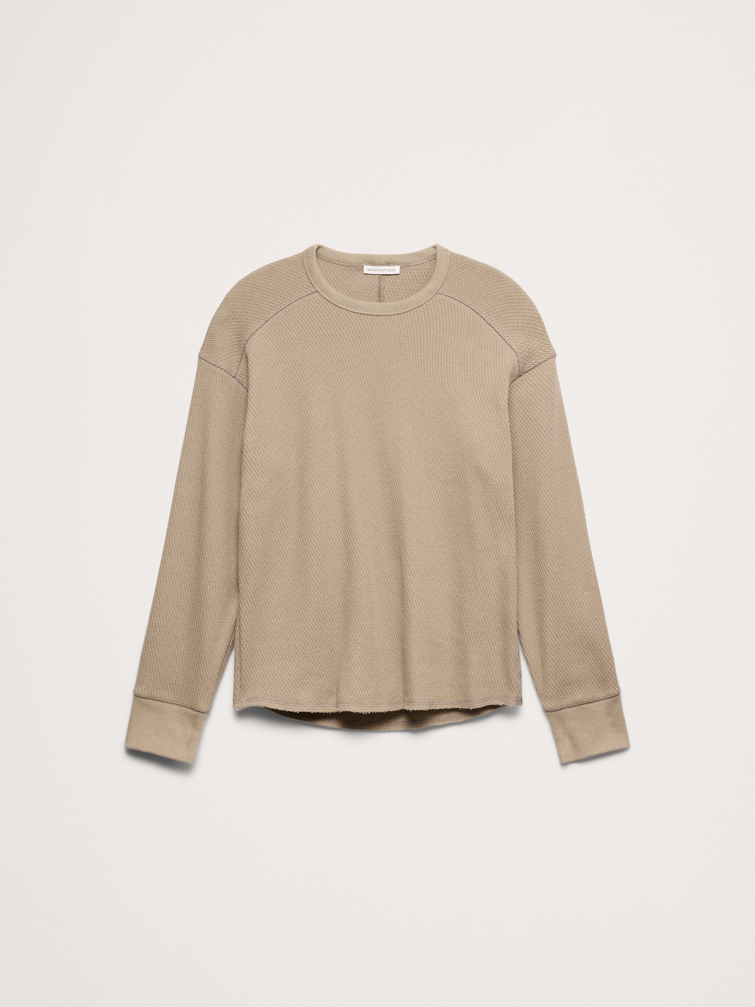 Мужская футболка Banana Republic Alpine Thermal Crew-Neck Almond-Stitch, цвет: Бежевый — фото 4
