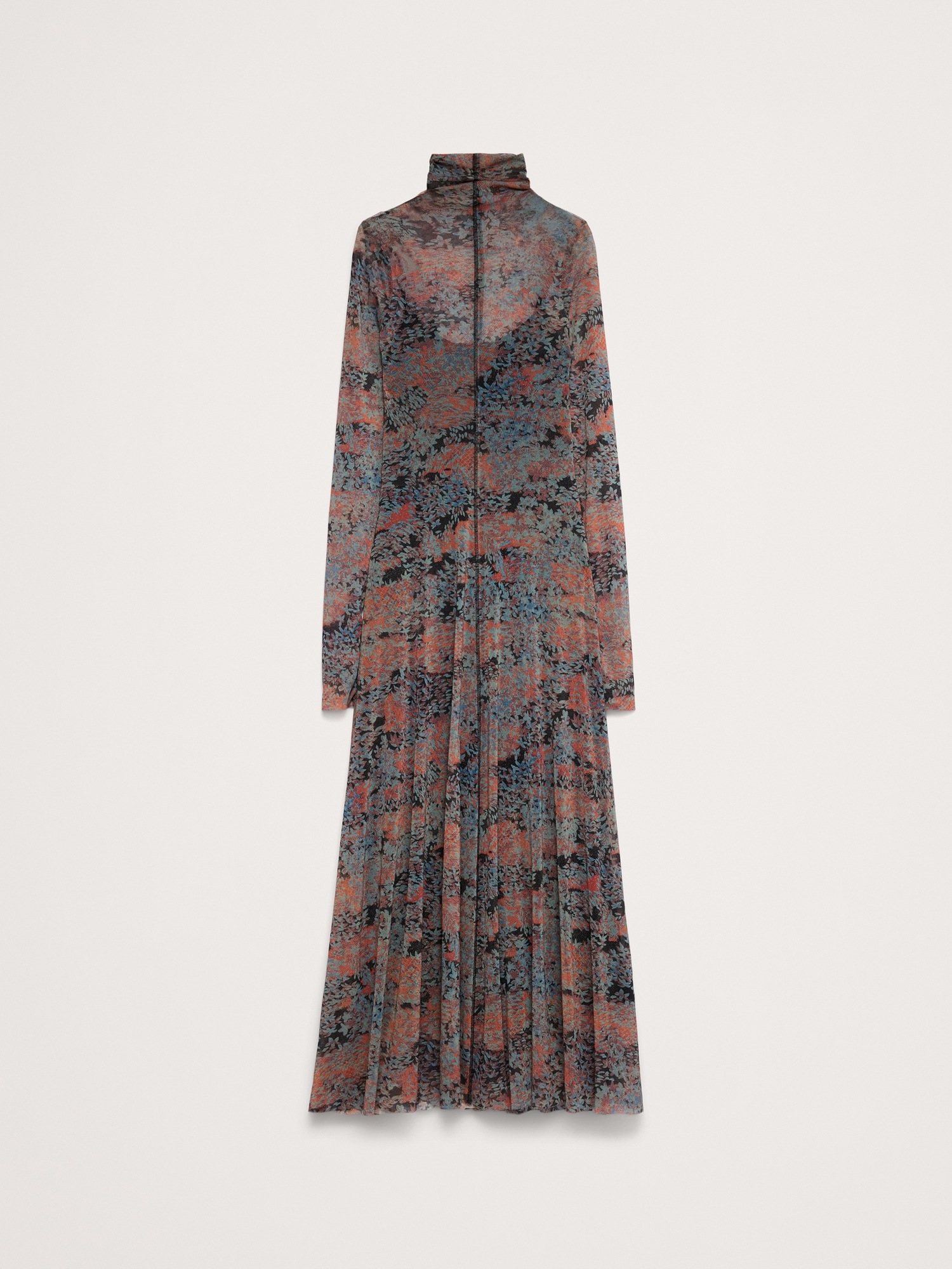 Женское платье Banana Republic Mesh Long-Sleeve Maxi, цвет: Чёрный — фото 4