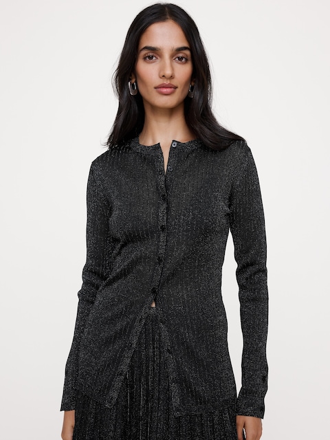 Metallic Cardigan Sweater
