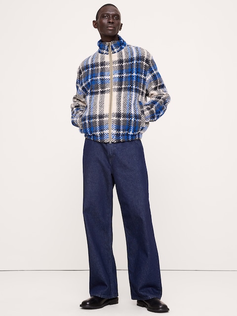Brushed Plaid Track Jacket