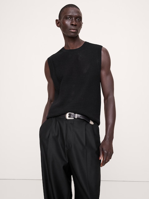 Cotton Mesh Sweater Tank