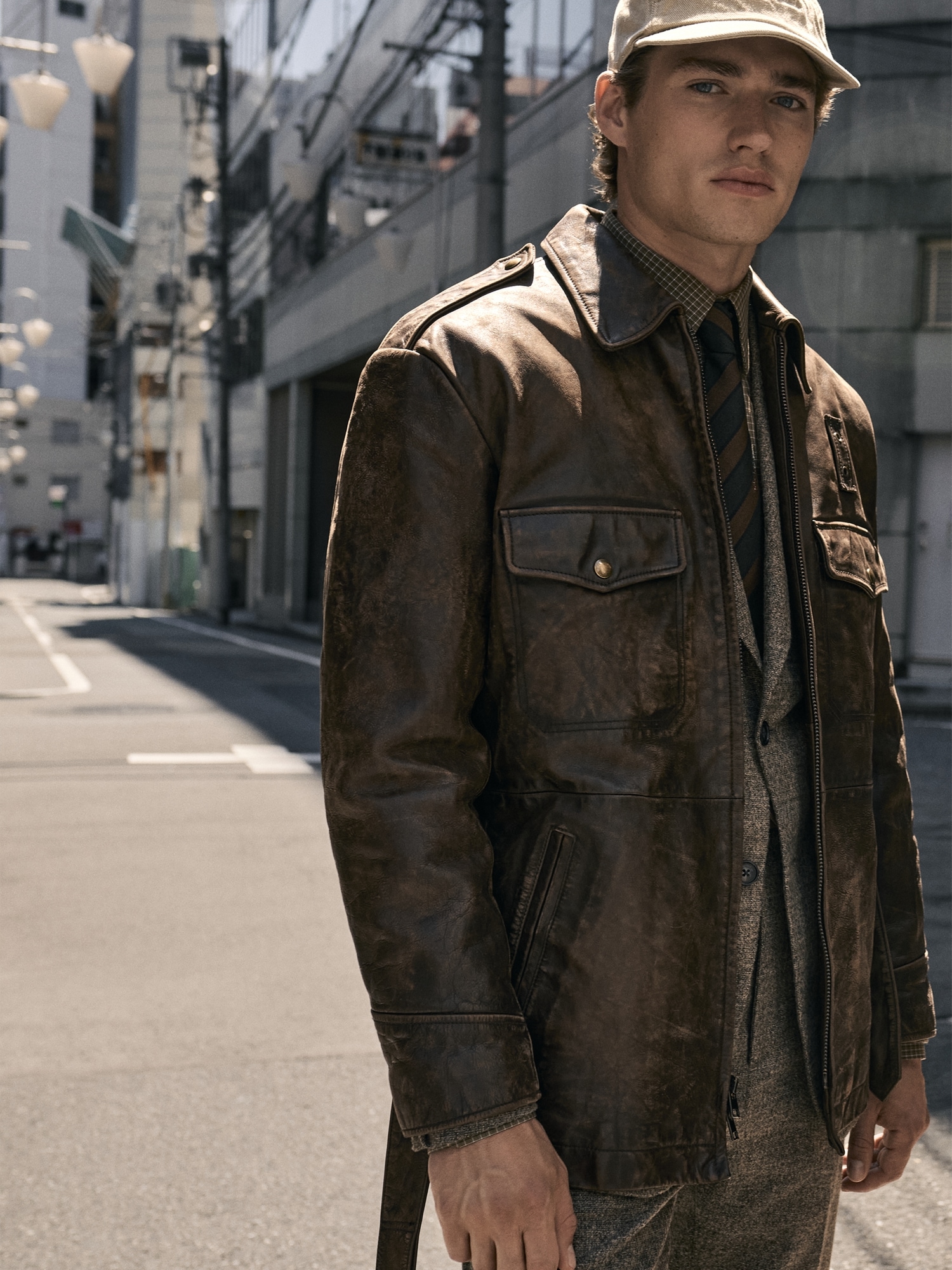 Zip Front Leather Jacket | Banana Republic