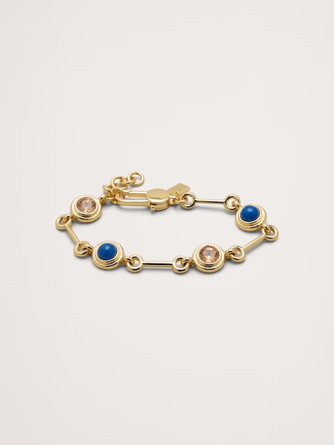 Circle Stone Link Bracelet
