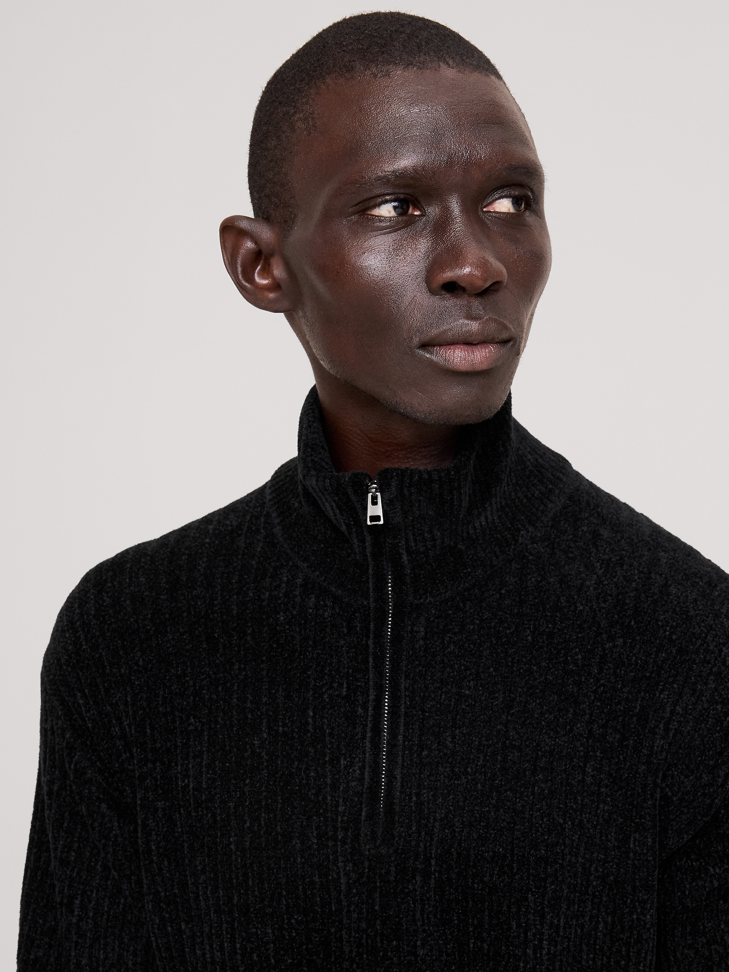 Italian Chenille Quarter-Zip Sweater